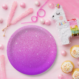 Prato De Papel Cor-de-rosa com gradiente de brilho