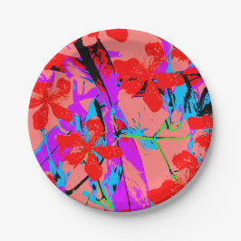 Prato De Papel cor-de-rosa retro