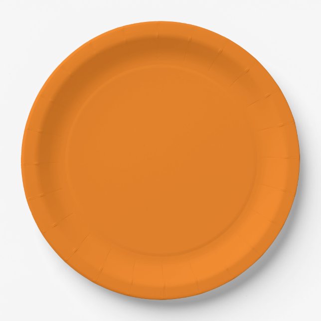 Prato De Papel Cor Laranja (Frente)