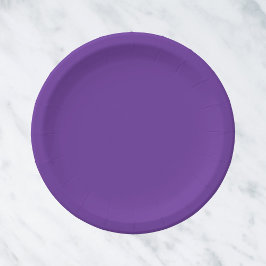 Prato De Papel Cor Sólida do Coração Púrpura