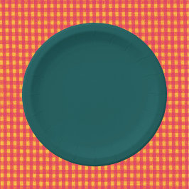 Prato De Papel Cor Sólida do Teal Escuro