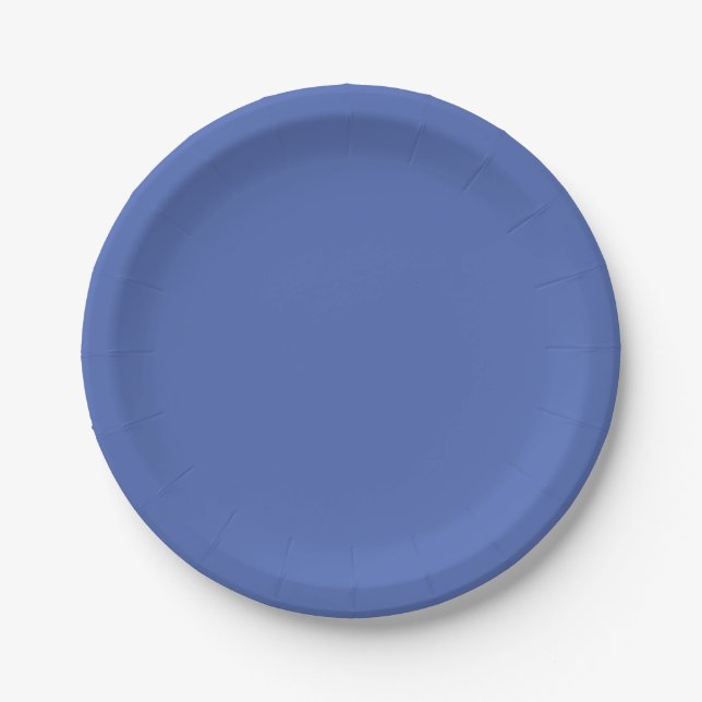 Prato De Papel Cor sólida - espinhal azul empoeirado (Frente)