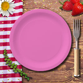 Prato De Papel Cor Sólida Neon Rosa | Clássico