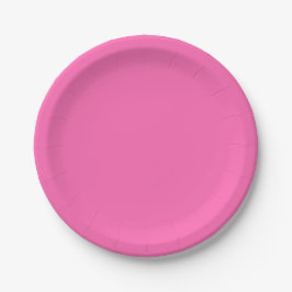 Prato De Papel Cor Sólida Rosa Quente