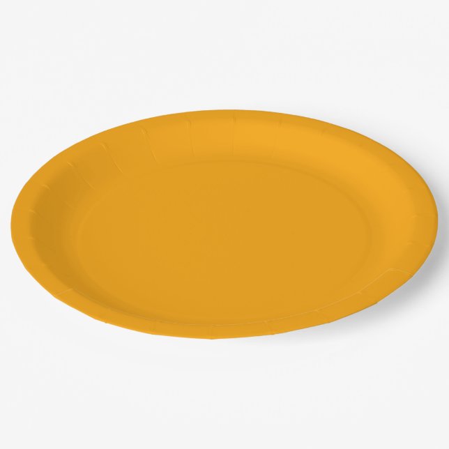 Prato De Papel Cor Sólido Laranja Brilhante (Inclinado)