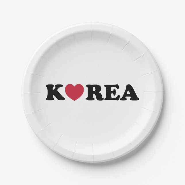 Prato De Papel Coração de Amor da Coreia (Frente)