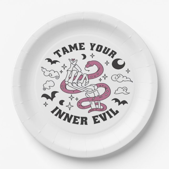 Prato De Papel Coração do Fazer da Mão do Esqueleto (Frente)