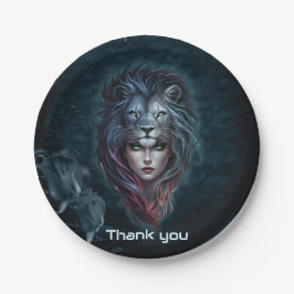 Prato De Papel Coração e força feminina de Leão