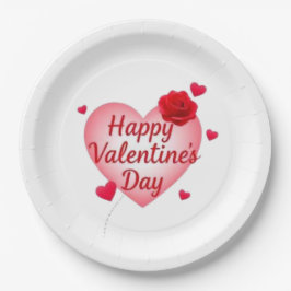 Prato De Papel Coração feliz dia de os namorados