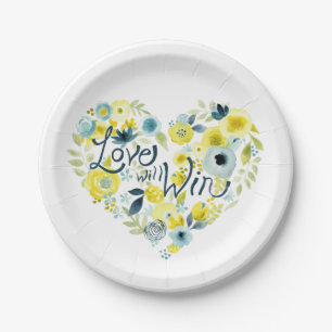 Prato De Papel Coração Floral II