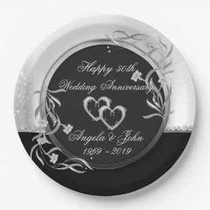 Prato De Papel Corações,Aniversário de Casamento de Prata Flor