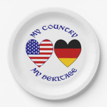 Corações da Bandeira dos EUA Alemães Herança do Pa