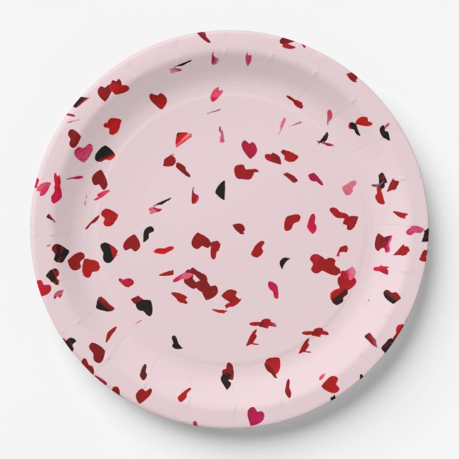 Prato De Papel Corações De Amor (Frente)