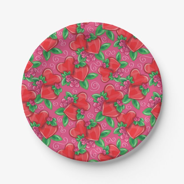 Prato De Papel Corações e Placas de Papel (Frente)