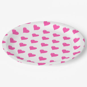 Prato De Papel Corações Rosa - Amor
