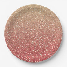 Coral Rosa e Dourado Faux Glitter