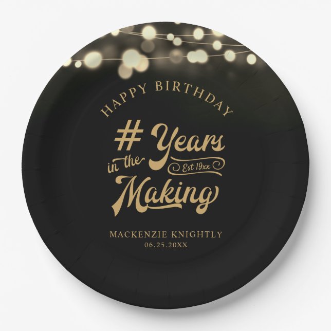 Prato De Papel Corda de Aniversário - ANOS-LEVES NO FAZER (Frente)