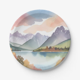 Prato De Papel Cordilheira | Paisagem em Aquarela da Natureza Are