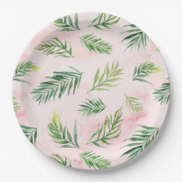 Prato De Papel Cores de água Tropicais Folhas de papel do Luau