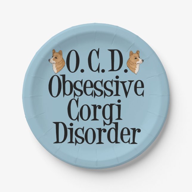 Prato De Papel Corgi Obscecado (Frente)