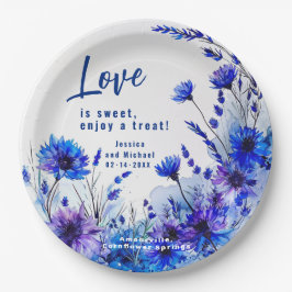 Prato De Papel 💍 Cornflower e Elegância Lavanda