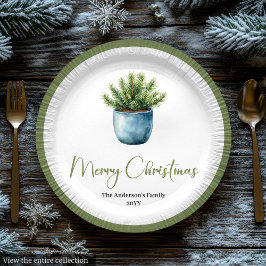 Prato De Papel Coroa de Natal Moderna Boho em Estilo Botânico