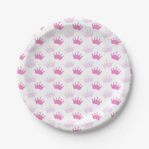 Prato De Papel Coroa Real Rosa Conto de Fadas Princesa Chás de Be