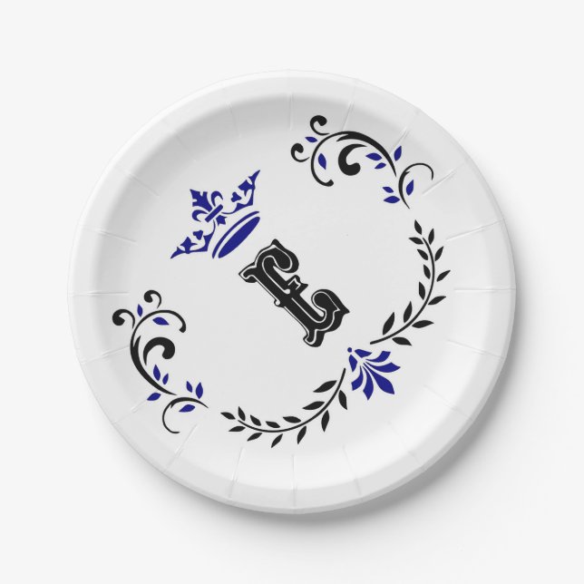 Prato De Papel Coroa Versa Monograma 'E' (Frente)