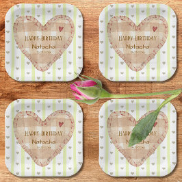 Prato De Papel Corpo cardíaco verde-pastoso