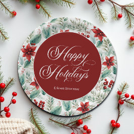 Prato De Papel Corporate Christmas Party Greenery Poinsettia