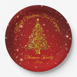 Prato De Papel Correspondência Definir Árvores Douradas Vermelhas