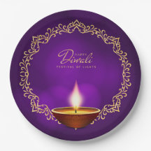 Correspondente a Happy Diwali Purple 9"