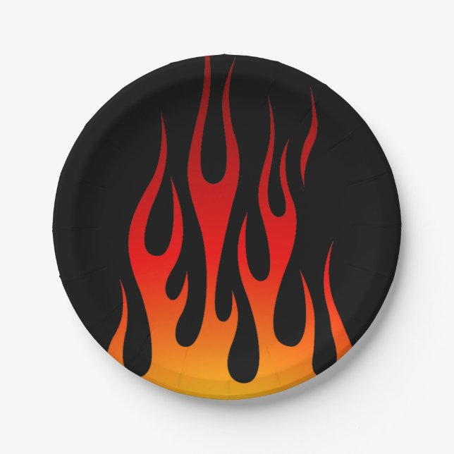 Prato De Papel Corrida Personalizada De Chamas De Rod Tradicional (Frente)