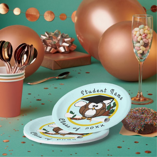 Prato De Papel Coruja de Graduação (Múltiplo)