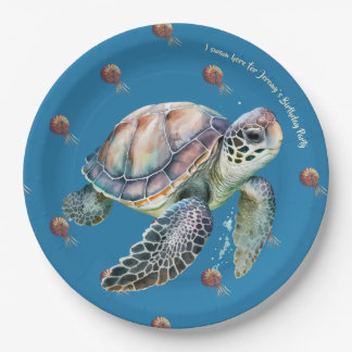 Prato De Papel Costura oceânica e tartaruga Costura