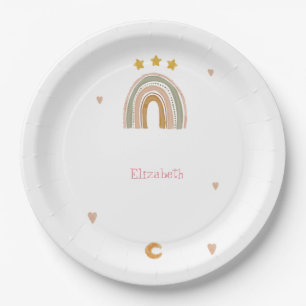 Prato De Papel Cotovelo-cotovelo bonito estende corações