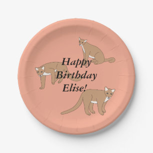Prato De Papel Cougar Birthday