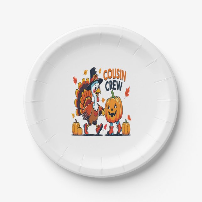 Prato De Papel Cousin Crew Pumpkin (Frente)