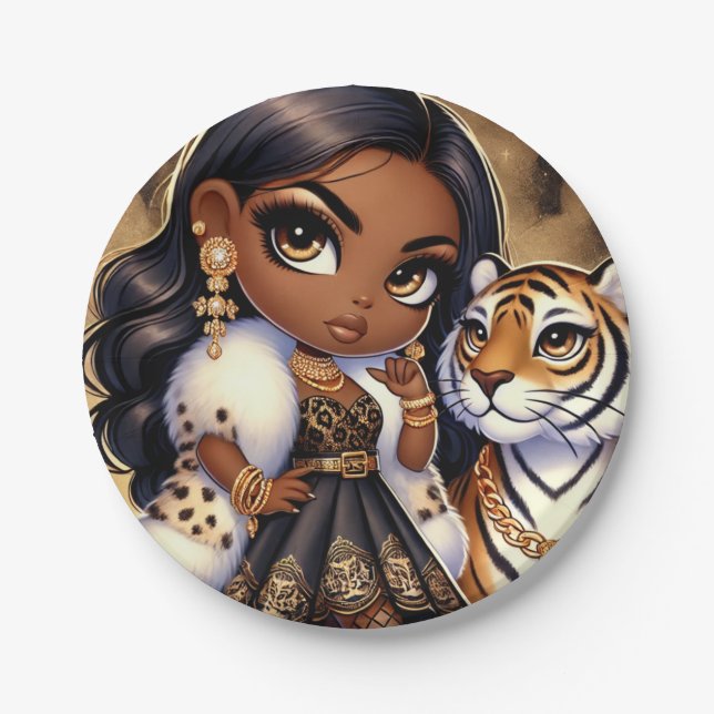 Prato De Papel Couture Tiger (Frente)