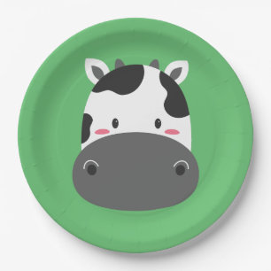 Prato De Papel Cow Birthday Kids Room Wall Art Paper Placas