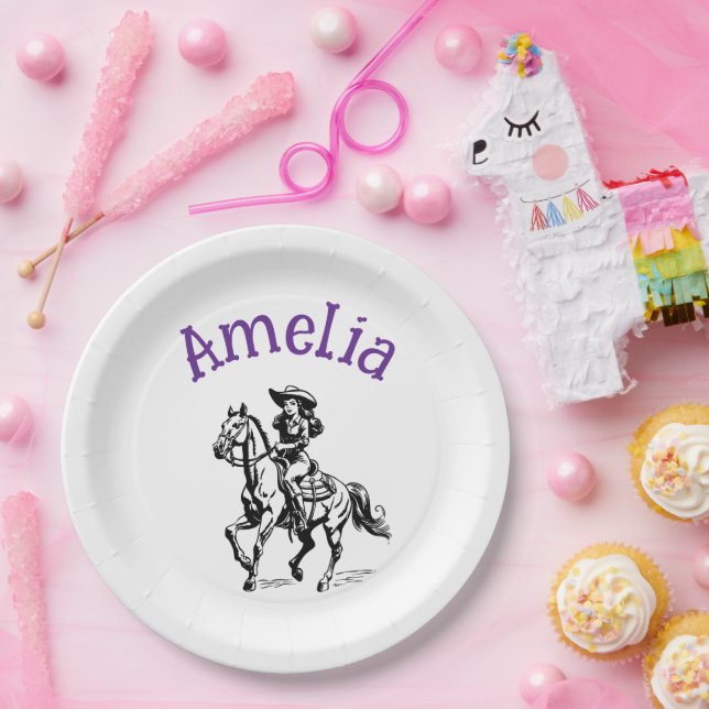 Prato De Papel Cow Girl (Festa)