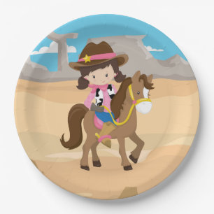 Prato De Papel Cowgirl