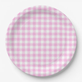 Prato De Papel Cozinha Xadrez Rosa de Casa de Campo
