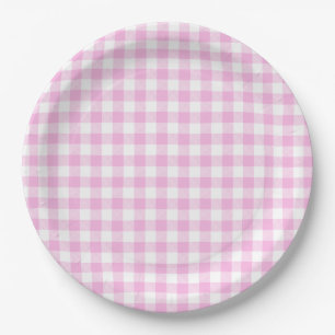 Prato De Papel Cozinha Xadrez Rosa de Casa de Campo