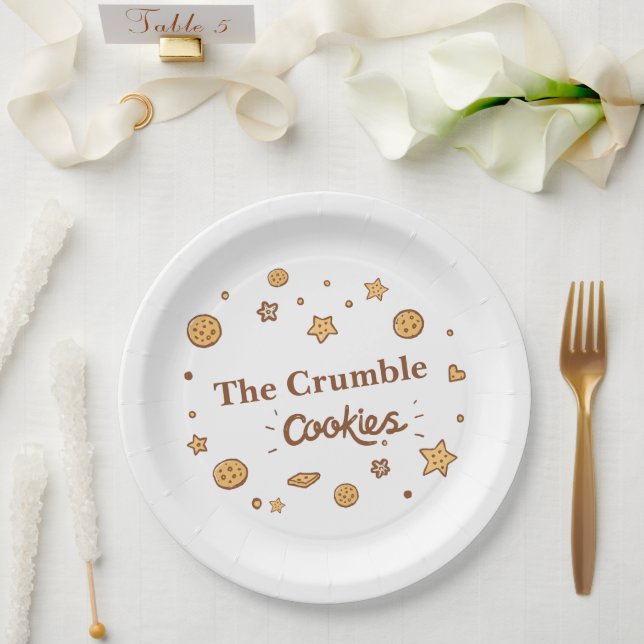 Prato De Papel Cozy Cookie Delights (Casamento)