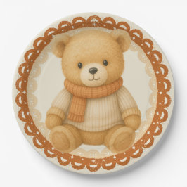 Prato De Papel Cozy Fall Baby Shower | Neutral Cream & orange