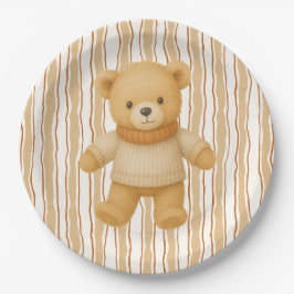 Prato De Papel Cozy Fall Baby Shower | Neutral Cream & orange