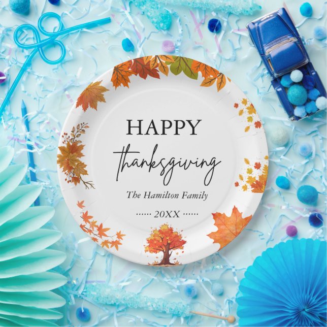 Prato De Papel Cozy Fall Thanksgiving Dinner Party (Festa)