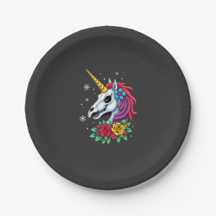 Prato De Papel Cranio de Açúcar Unicórnio Arte Mexicana, Camiseta
