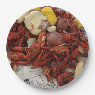 Prato De Papel Crawfish Boil Paper Party Placa